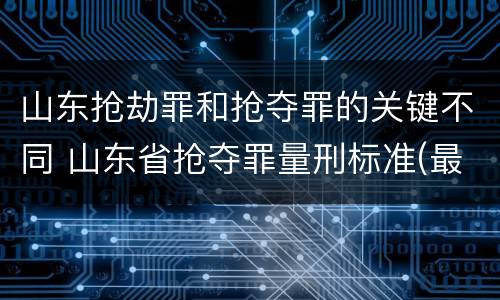 山东抢劫罪和抢夺罪的关键不同 山东省抢夺罪量刑标准(最新2018
