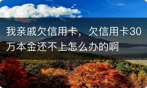 我亲戚欠信用卡，欠信用卡30万本金还不上怎么办的啊
