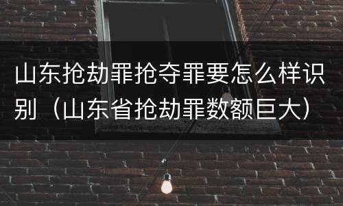 山东抢劫罪抢夺罪要怎么样识别（山东省抢劫罪数额巨大）
