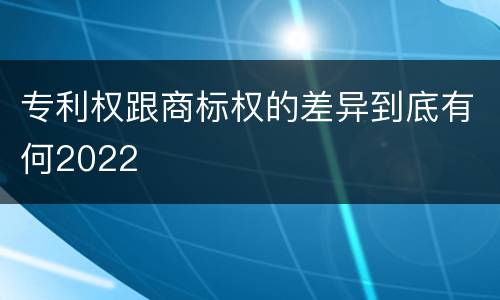 专利权跟商标权的差异到底有何2022