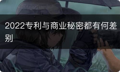 2022专利与商业秘密都有何差别