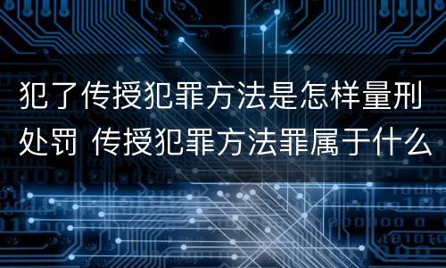 犯了传授犯罪方法是怎样量刑处罚 传授犯罪方法罪属于什么罪