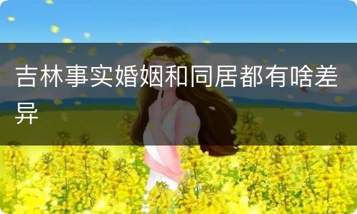 吉林事实婚姻和同居都有啥差异