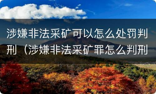 涉嫌非法采矿可以怎么处罚判刑（涉嫌非法采矿罪怎么判刑）