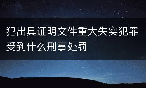 犯出具证明文件重大失实犯罪受到什么刑事处罚