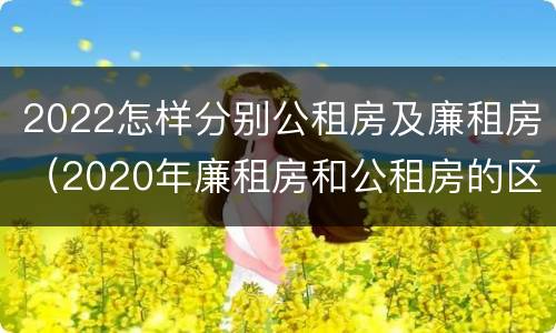 2022怎样分别公租房及廉租房（2020年廉租房和公租房的区别）