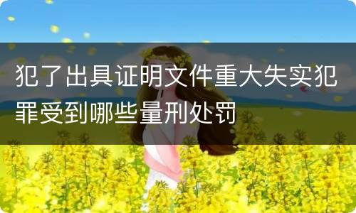 犯了出具证明文件重大失实犯罪受到哪些量刑处罚