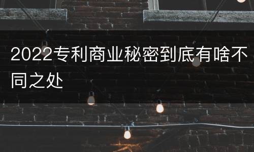 2022专利商业秘密到底有啥不同之处