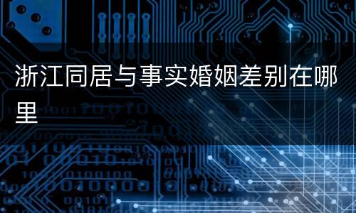浙江同居与事实婚姻差别在哪里