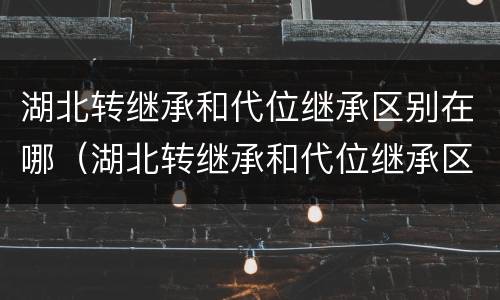 湖北转继承和代位继承区别在哪（湖北转继承和代位继承区别在哪里）