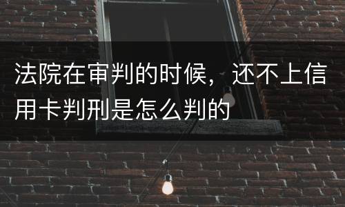 法院在审判的时候，还不上信用卡判刑是怎么判的