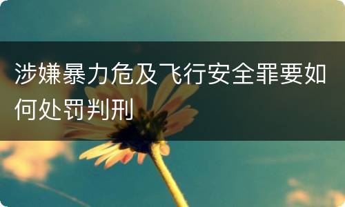 涉嫌暴力危及飞行安全罪要如何处罚判刑