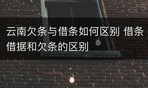 云南欠条与借条如何区别 借条借据和欠条的区别