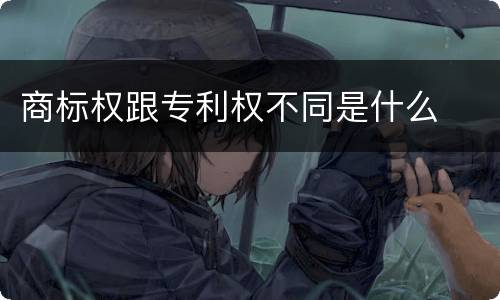 商标权跟专利权不同是什么