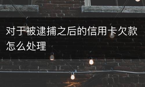 对于被逮捕之后的信用卡欠款怎么处理