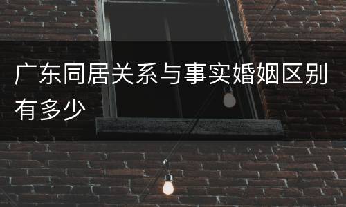 广东同居关系与事实婚姻区别有多少