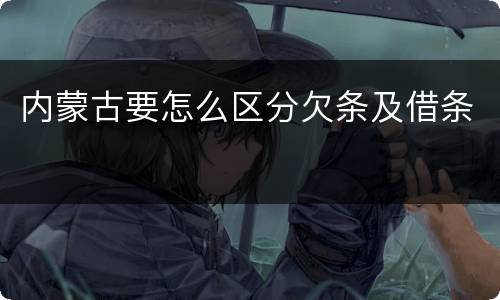 内蒙古要怎么区分欠条及借条