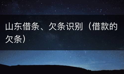 山东借条、欠条识别（借款的欠条）