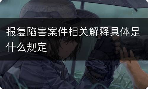 报复陷害案件相关解释具体是什么规定