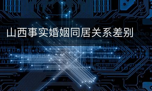 山西事实婚姻同居关系差别