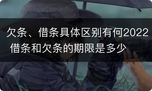 欠条、借条具体区别有何2022 借条和欠条的期限是多少