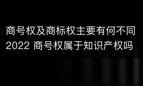 商号权及商标权主要有何不同2022 商号权属于知识产权吗