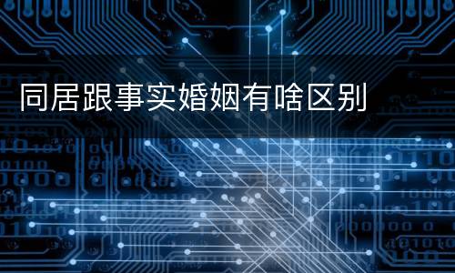 同居跟事实婚姻有啥区别