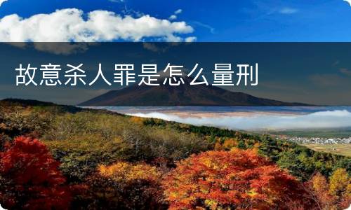 故意杀人罪是怎么量刑