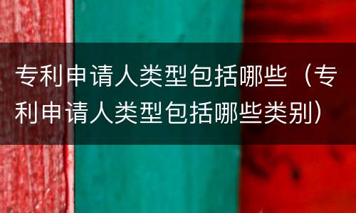 专利申请人类型包括哪些（专利申请人类型包括哪些类别）