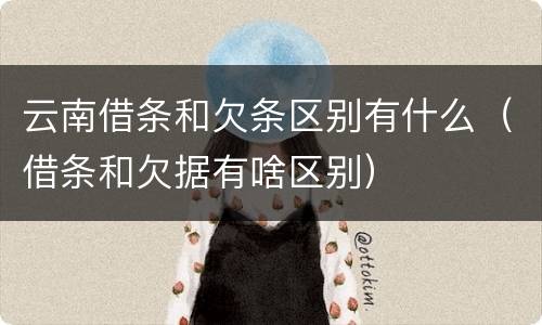 云南借条和欠条区别有什么（借条和欠据有啥区别）