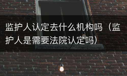 监护人认定去什么机构吗（监护人是需要法院认定吗）