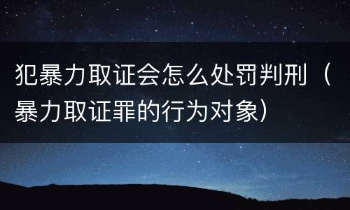 犯暴力取证会怎么处罚判刑（暴力取证罪的行为对象）