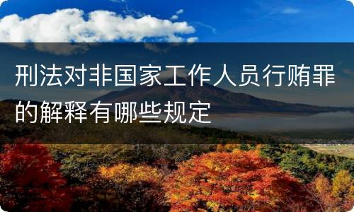刑法对非国家工作人员行贿罪的解释有哪些规定