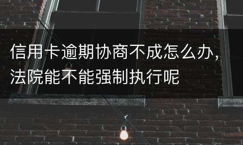 信用卡逾期协商不成怎么办，法院能不能强制执行呢