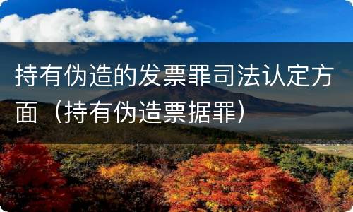持有伪造的发票罪司法认定方面（持有伪造票据罪）