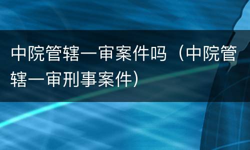 中院管辖一审案件吗（中院管辖一审刑事案件）