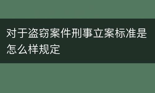 对于盗窃案件刑事立案标准是怎么样规定
