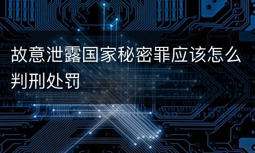 故意泄露国家秘密罪应该怎么判刑处罚