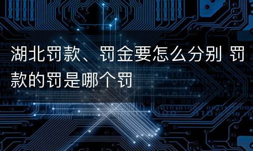 湖北罚款、罚金要怎么分别 罚款的罚是哪个罚
