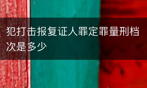犯打击报复证人罪定罪量刑档次是多少