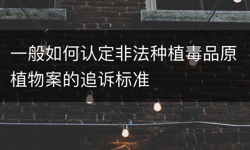 一般如何认定非法种植毒品原植物案的追诉标准