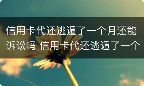 信用卡代还逃遁了一个月还能诉讼吗 信用卡代还逃遁了一个月还能诉讼吗怎么办