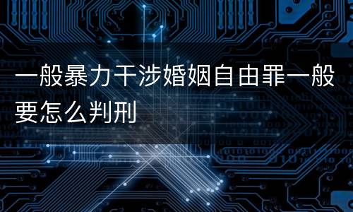 一般暴力干涉婚姻自由罪一般要怎么判刑