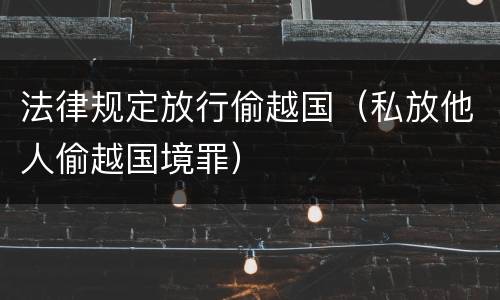 法律规定放行偷越国（私放他人偷越国境罪）