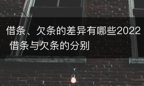 借条、欠条的差异有哪些2022 借条与欠条的分别