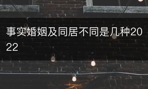 事实婚姻及同居不同是几种2022