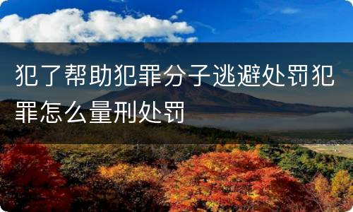 犯了帮助犯罪分子逃避处罚犯罪怎么量刑处罚