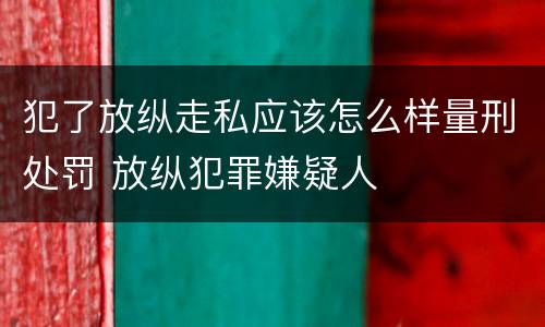 犯了放纵走私应该怎么样量刑处罚 放纵犯罪嫌疑人