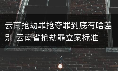 云南抢劫罪抢夺罪到底有啥差别 云南省抢劫罪立案标准