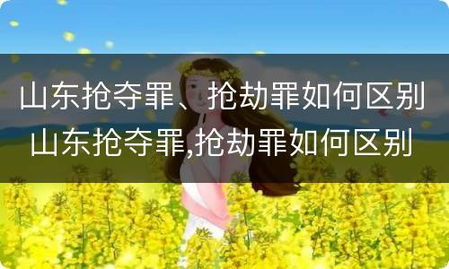 山东抢夺罪、抢劫罪如何区别 山东抢夺罪,抢劫罪如何区别认定